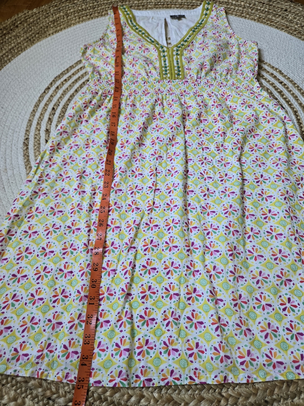 Surkana V-Neck Mini Beaded Dress Boho Festival Indie Vibes Whimsical Summer M - Picture 14 of 16